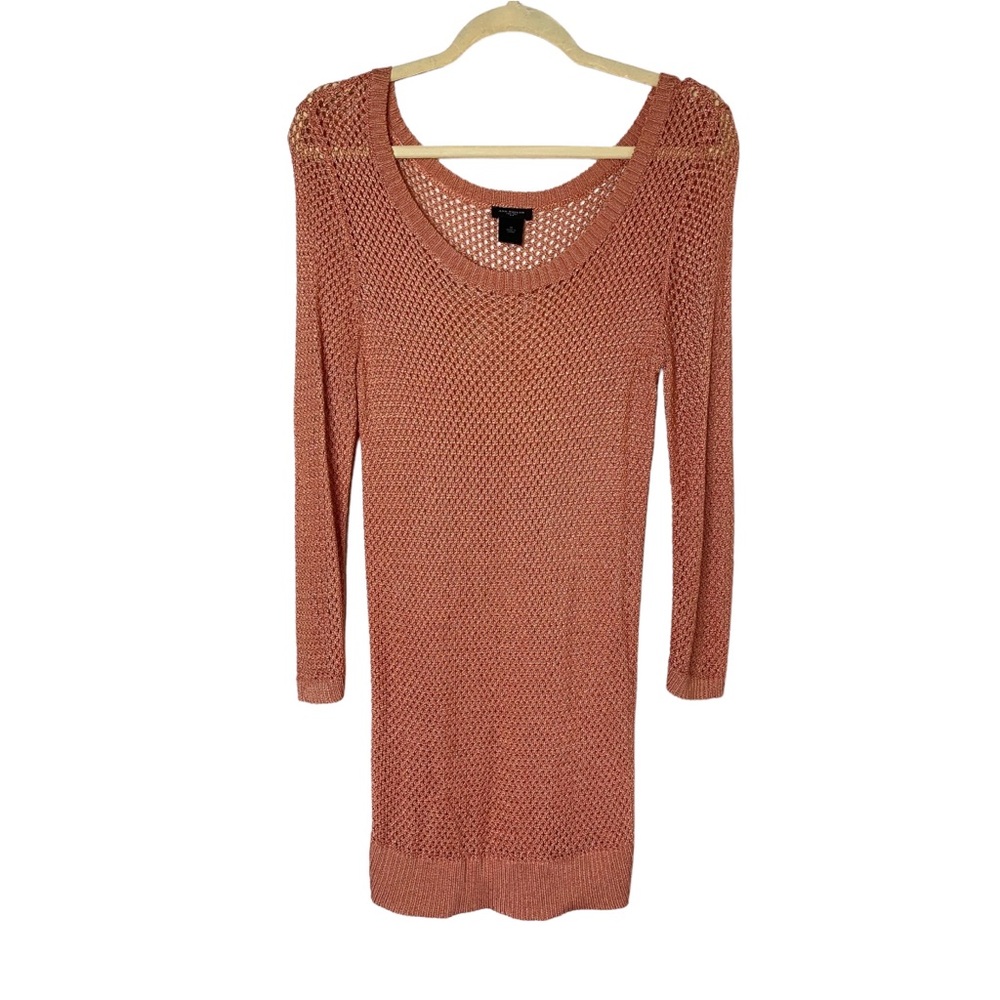 Anne Klein Medium Metallic Salmon Knit Tunic Top or Coverup